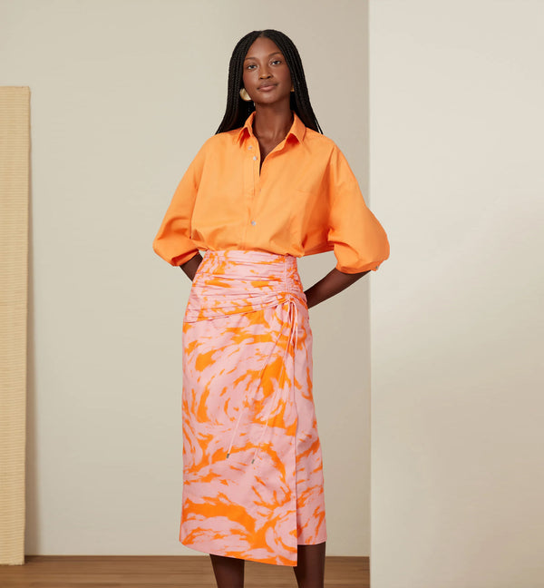 Franzida Textur Pink/Orange Skirt