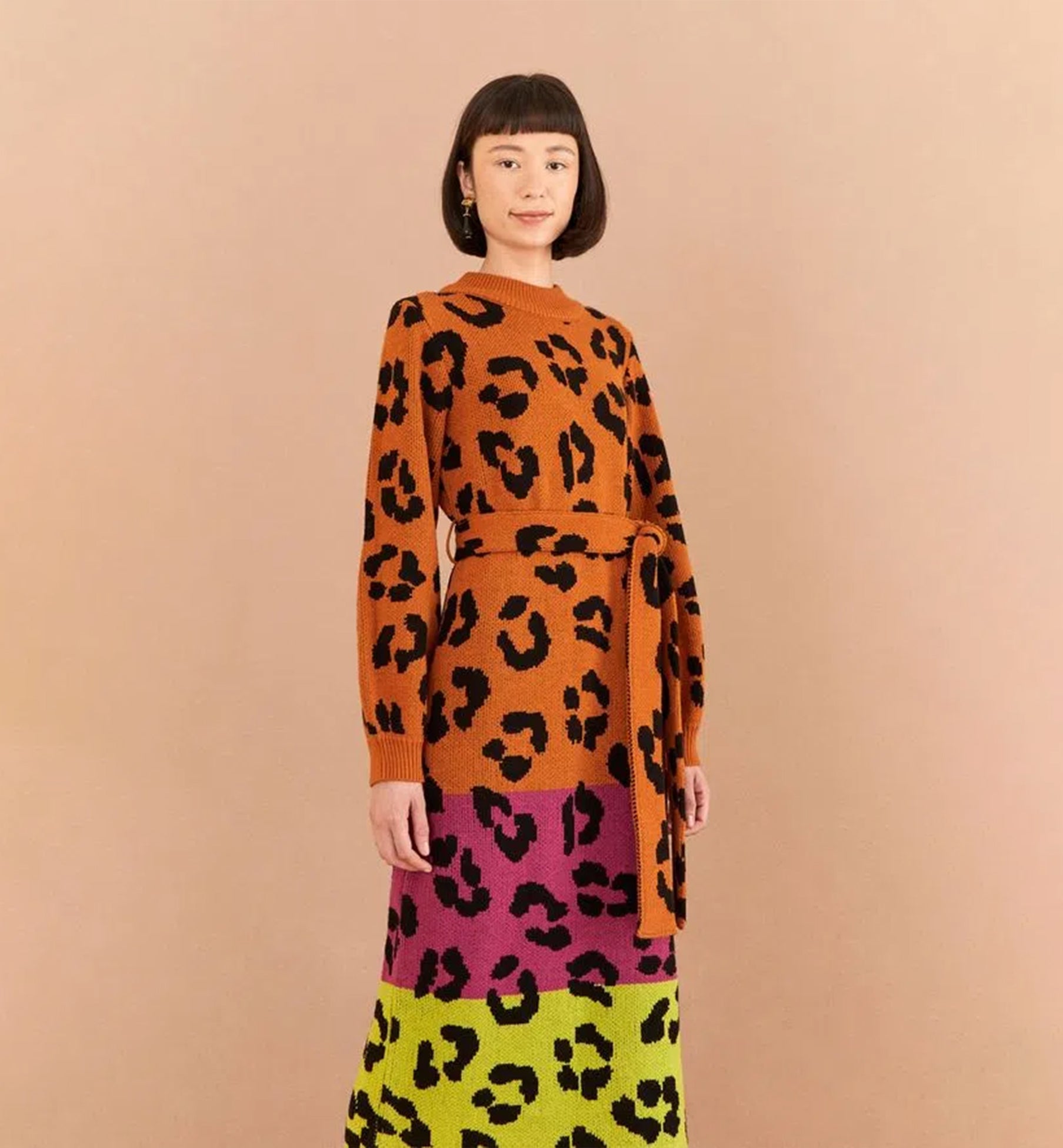 Leopardo Mix  Knitted Dress