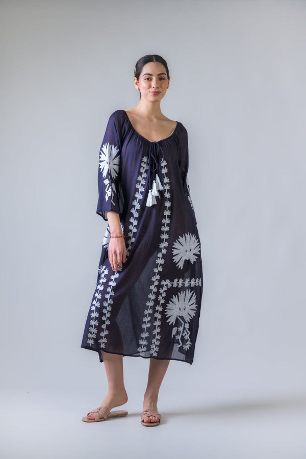 Rhea Hand Embroidered Pigment Dyed Tunic